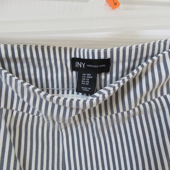 NWT ladies size 18W Blue Striped JNY Jones New York Pull On Elastic Waist Pants - Picture 3 of 4